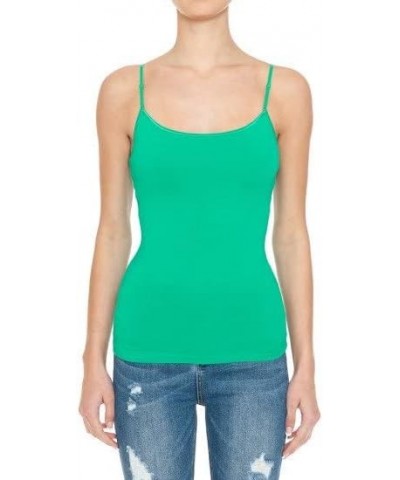 Women's Cami Camisole Built in Bra Adjustable Spaghetti Strap Tank Top New Teal $9.75 Tanks