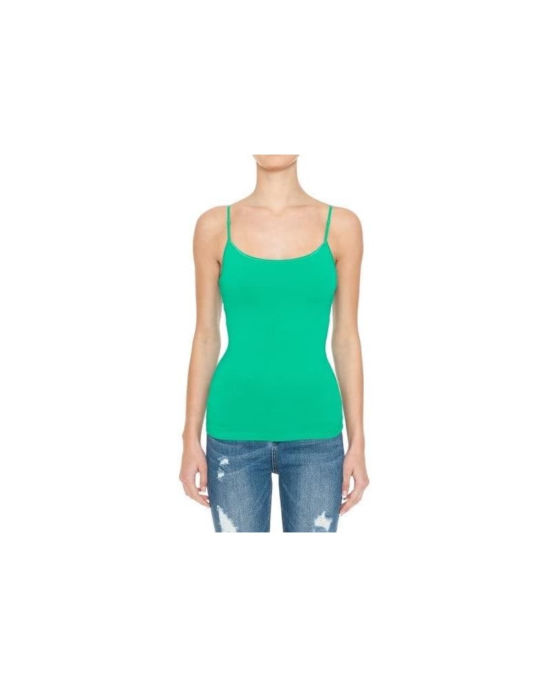 Women's Cami Camisole Built in Bra Adjustable Spaghetti Strap Tank Top New Teal $9.75 Tanks