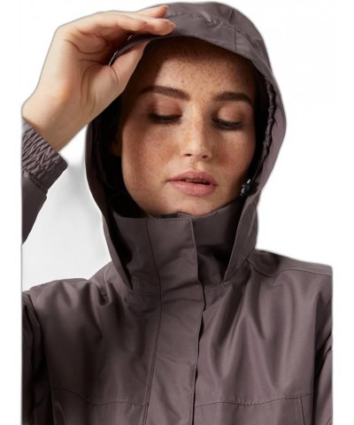 Womens Aden Insulated Waterproof Windproof Breathable Long Length Packable Hood Rain Coat Jacket 656 Sparrow Grey $53.35 Coats