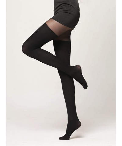 Women's Fishnet Stockings Patterned Floral Tights Thigh High Pantyhose Pure Black $9.46 Socks