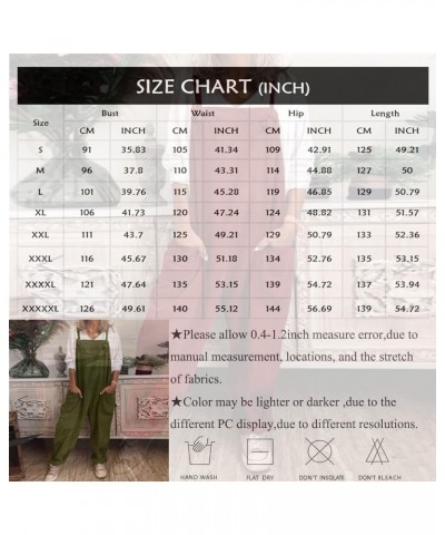 Plus Size Adjustable Bib Overalls for Women Loose Fit Wide Leg One Piece Jumpsuit Harem Long Pant Playsuit with Pocket A12-ar...