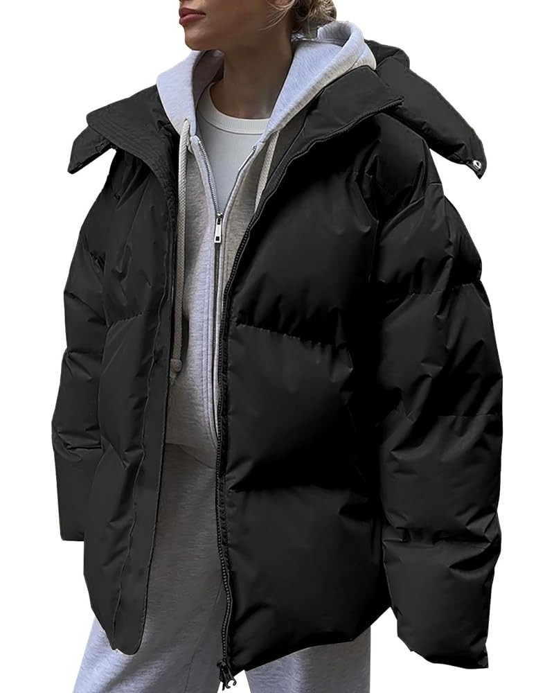 Women's Packable Down Jacket Hooded Puffer Jacket Lightweight Winter Coat Adult Medium Winter Coat A-black $26.26 Jackets