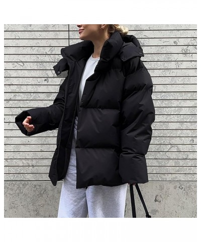 Women's Packable Down Jacket Hooded Puffer Jacket Lightweight Winter Coat Adult Medium Winter Coat A-black $26.26 Jackets