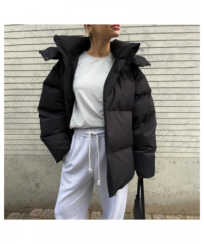 Women's Packable Down Jacket Hooded Puffer Jacket Lightweight Winter Coat Adult Medium Winter Coat A-black $26.26 Jackets