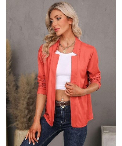 Womens Casual Long Sleeve Work Office Blazer Suit Jacket Lightweight Open Front Jacket Short Blazer Casual Coat Orange $10.50...