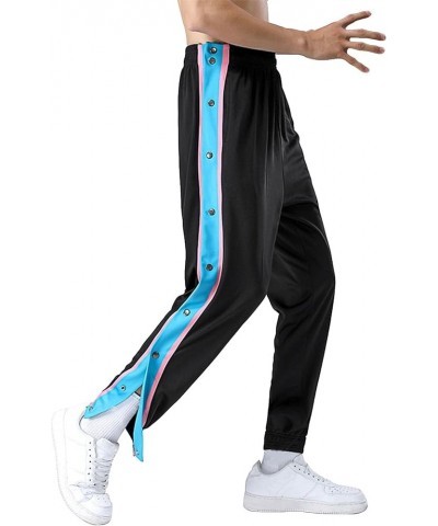 Men's Tear Away Basketball Pants Post Surgery Side Split Snap Button Sweatpants Track Pants for Women Black Blue $13.00 Activ...