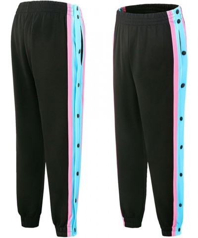 Men's Tear Away Basketball Pants Post Surgery Side Split Snap Button Sweatpants Track Pants for Women Black Blue $13.00 Activ...