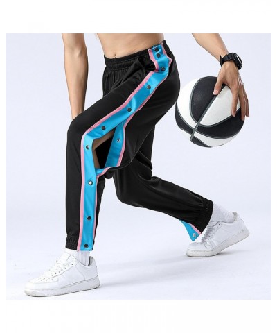 Men's Tear Away Basketball Pants Post Surgery Side Split Snap Button Sweatpants Track Pants for Women Black Blue $13.00 Activ...