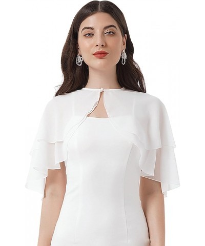 Womens Soft Chiffon Shawl Wraps Shrug for Evening Dress Wedding Cape Bolero Flapper Cover Up White $9.81 Sweaters