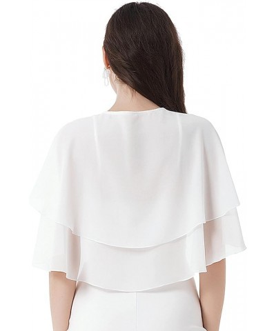 Womens Soft Chiffon Shawl Wraps Shrug for Evening Dress Wedding Cape Bolero Flapper Cover Up White $9.81 Sweaters