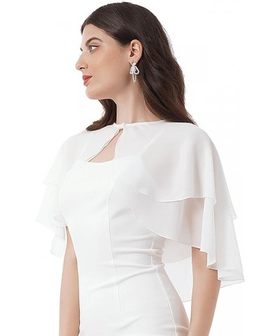 Womens Soft Chiffon Shawl Wraps Shrug for Evening Dress Wedding Cape Bolero Flapper Cover Up White $9.81 Sweaters