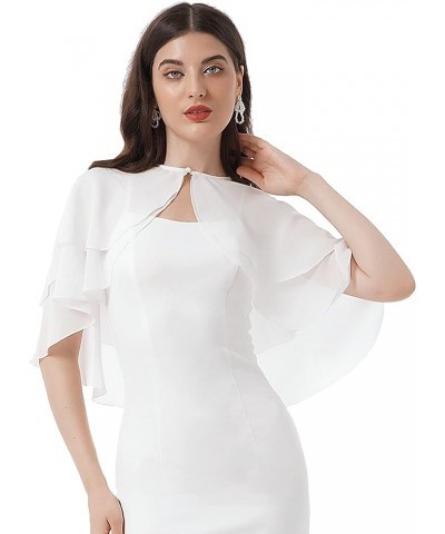 Womens Soft Chiffon Shawl Wraps Shrug for Evening Dress Wedding Cape Bolero Flapper Cover Up White $9.81 Sweaters