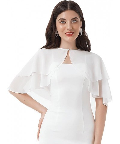 Womens Soft Chiffon Shawl Wraps Shrug for Evening Dress Wedding Cape Bolero Flapper Cover Up White $9.81 Sweaters