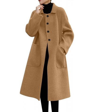 Women's Winter Coats Blouse Thin Coat Trench Long Jacket Ladies Slim Long Belt Elegant Trench Coat for Women 2023 Coffee-b $1...