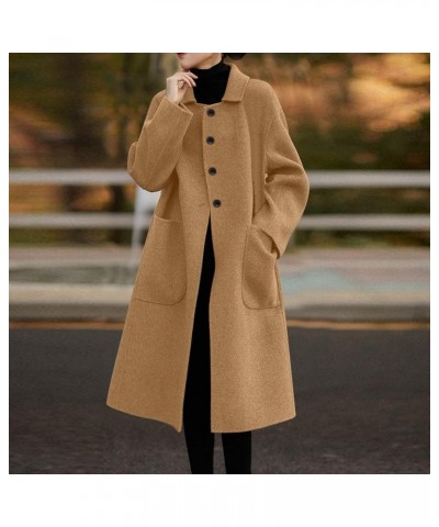 Women's Winter Coats Blouse Thin Coat Trench Long Jacket Ladies Slim Long Belt Elegant Trench Coat for Women 2023 Coffee-b $1...