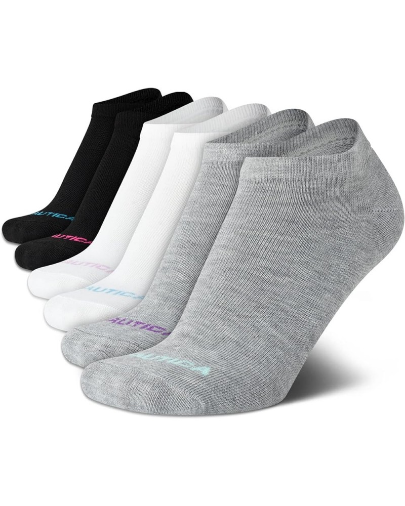 Women's Socks - Lightweight Athletic Low Cut Socks (6 Pack) Grey/White/Black $10.59 Activewear