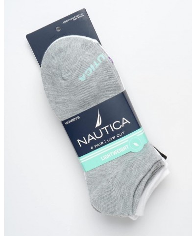 Women's Socks - Lightweight Athletic Low Cut Socks (6 Pack) Grey/White/Black $10.59 Activewear