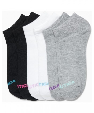 Women's Socks - Lightweight Athletic Low Cut Socks (6 Pack) Grey/White/Black $10.59 Activewear