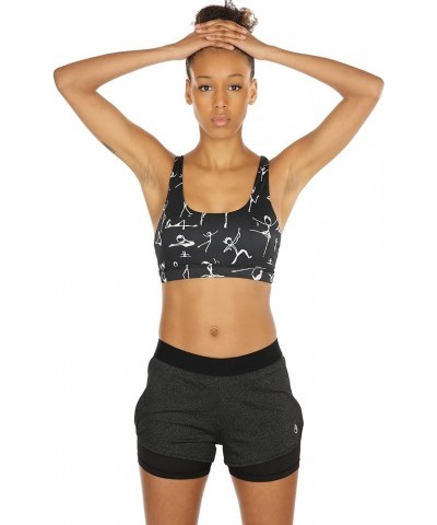 Running Yoga Shorts for Women - Activewear Workout Exercise Athletic Jogging Shorts 2-in-1 Black/Blossom Pink $12.74 Activewear