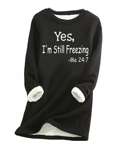 2023 Winter Womens Fleece Pullover Sweater Sherpa Warm Sweatshirts Long Sleeve Crewneck Tunic Tees Thermal Top B3black $9.33 ...