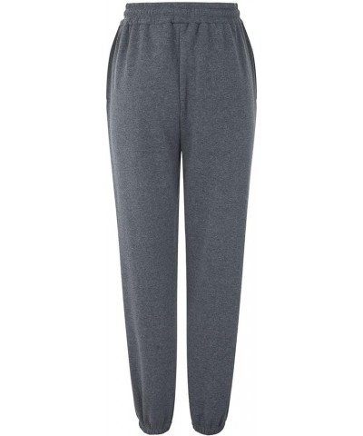 Sweatpants for Women Loose Fit Baggy High Waisted Fall Winter Cinch Bottom Joggers Pants with Pockets A Dark Gray 14 $5.09 Pants