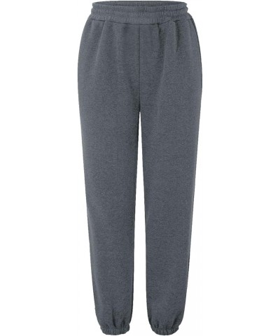 Sweatpants for Women Loose Fit Baggy High Waisted Fall Winter Cinch Bottom Joggers Pants with Pockets A Dark Gray 14 $5.09 Pants