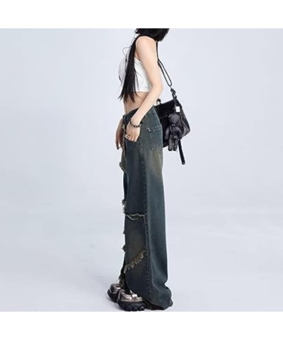 Y2K Baggy Jeans Star Patch Wide Leg Denim Pants Alt Emo 90s Grunge Aesthetic Streetwear Vintage Harajuku Y2K Clothing O $16.1...