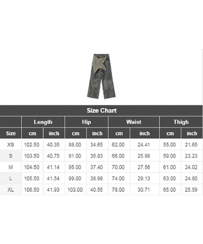 Y2K Baggy Jeans Star Patch Wide Leg Denim Pants Alt Emo 90s Grunge Aesthetic Streetwear Vintage Harajuku Y2K Clothing O $16.1...