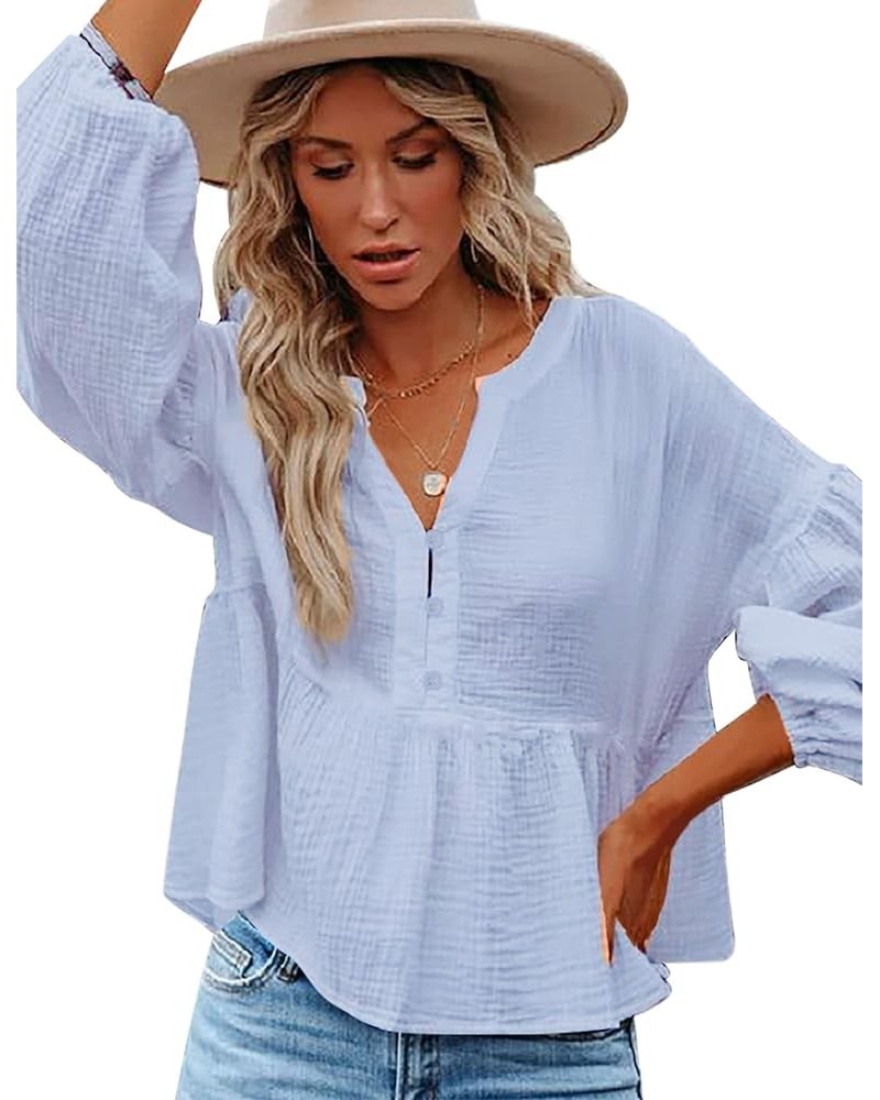 Women's Casual Light Blue $16.45 Blouses