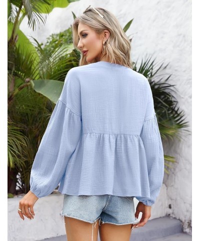 Women's Casual Light Blue $16.45 Blouses