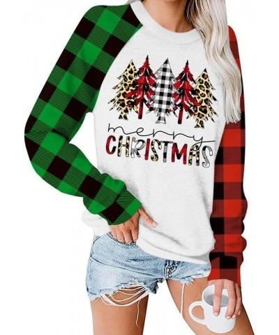 Christmas Women's Raglan Long Sleeve Snowflake Plaid Graphic Holiday Sweatshirt Christmas Tree $14.24 Hoodies & Sweatshirts