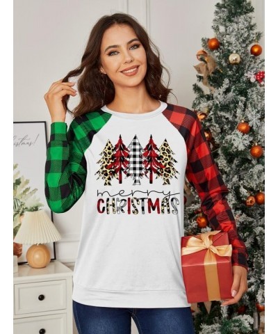 Christmas Women's Raglan Long Sleeve Snowflake Plaid Graphic Holiday Sweatshirt Christmas Tree $14.24 Hoodies & Sweatshirts