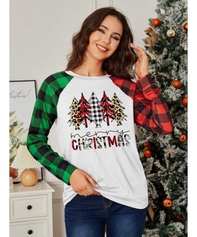 Christmas Women's Raglan Long Sleeve Snowflake Plaid Graphic Holiday Sweatshirt Christmas Tree $14.24 Hoodies & Sweatshirts