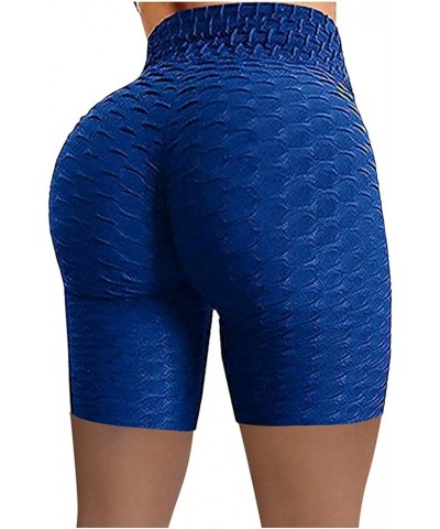 High Waisted Printed Leggings Pants High Women Wrinkled Biker Running Fitness Yoga Pants Plush Tights Stretch High C-blue $11...