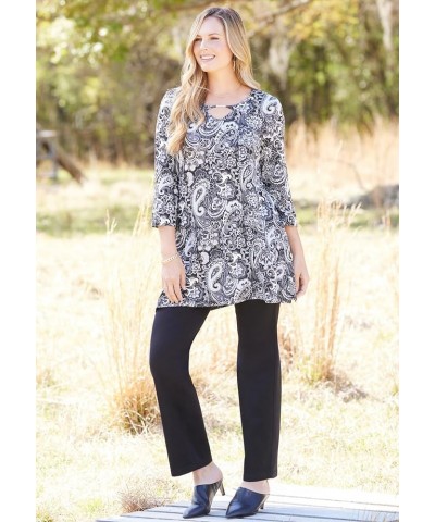 Women's Plus Size Seasonless Swing Tunic Black $17.00 Tops