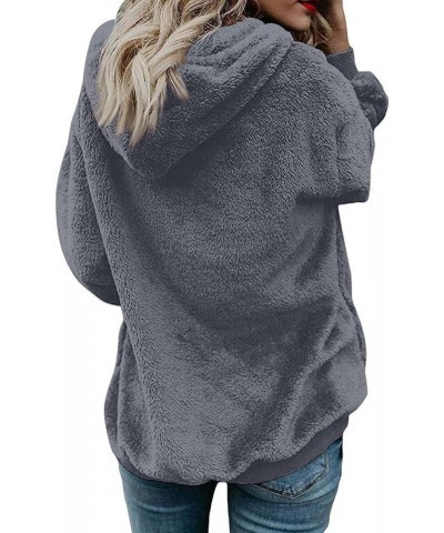 Winter College Full Sleeve Parka Women's Hoody Trendy Zip Fit Solid Stretch Hood Fuzzy Parkas for Women 05-gray $10.91 Jackets