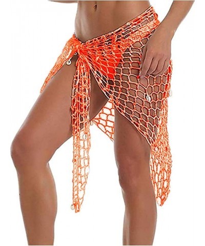 Swimwear Cover Up,Sexy Fashion Beach Hand Crochet Shawl Capelet Cover Up Sunscreen Net (SJJ6) Orange 1 $10.12 Swimsuits