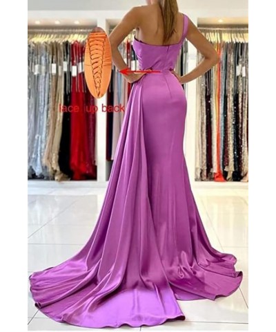 One Shoulder Mermaid Bridesmaid Dresses for Wedding Ruched Satin Prom Dress Bodycon Formal Party Dress Grey $44.82 Dresses