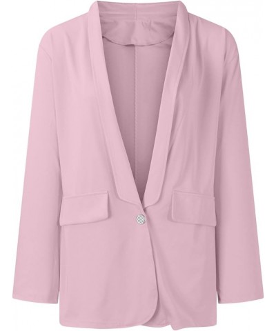 Women's Casual Blazers Dressy Trendy Work Office Blazer Jackets with Pockets Open Front Long Sleeve Cardigan Tops 01-pink $7....