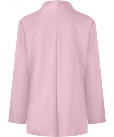 Women's Casual Blazers Dressy Trendy Work Office Blazer Jackets with Pockets Open Front Long Sleeve Cardigan Tops 01-pink $7....