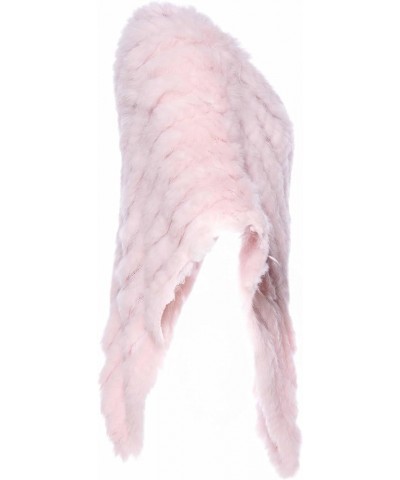 Knitted Genuine Rabbit Fur Poncho Pullover Pearl Pink $26.54 Sweaters