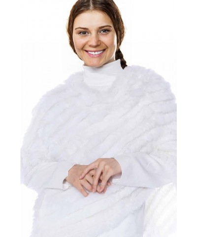 Knitted Genuine Rabbit Fur Poncho Pullover Pearl Pink $26.54 Sweaters