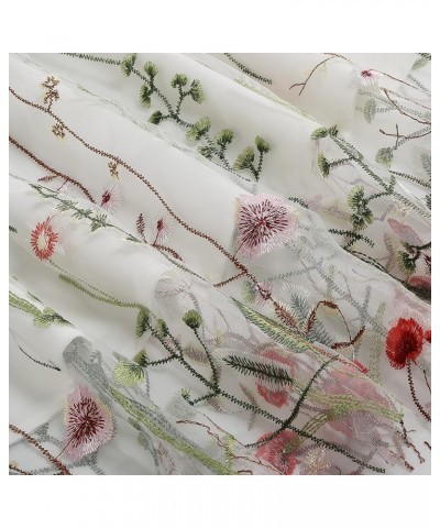 Women's Vintage Embroidery Floral Tulle Dress Sleeveless Formal Cocktail Swing Prom Party Evening Dress White4 $18.86 Dresses