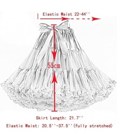 Women's Elastic Chiffon Petticoat Puffy Tutu Tulle Skirt Princess Ballet Dance Pettiskirts Underskirt Multi-Layer Lengthened ...