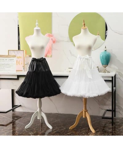 Women's Elastic Chiffon Petticoat Puffy Tutu Tulle Skirt Princess Ballet Dance Pettiskirts Underskirt Multi-Layer Lengthened ...