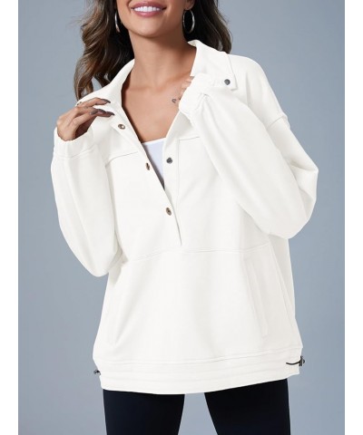 Women's Oversized Sweatshirts Casual Long Sleeve Pullover Tops Loose Fit Button Shirts with Pockets White $14.85 Hoodies & Sw...