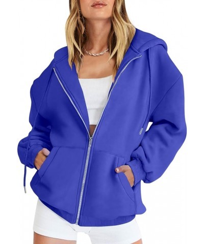 Women Hoodies Solid Color Hooded Sweatshirts Casual Long Sleeve Workout Pullover Top Loose Fit Sweatshirt Blue $8.92 Hoodies ...