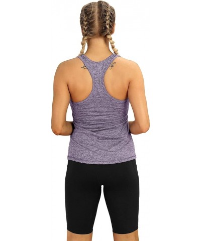 Women's Racerback Workout Athletic Running Tank Tops (Pack of 3) Henna/Twilight Purple/Navy $14.10 Activewear