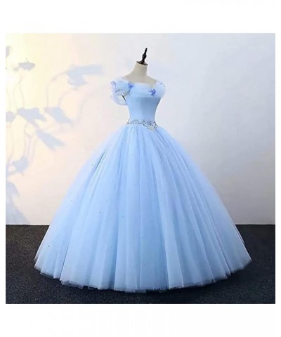 Women's Off Shoulder Butterfly Prom Quinceanera Dresses Ball Gown Long Royal Blue $49.34 Dresses