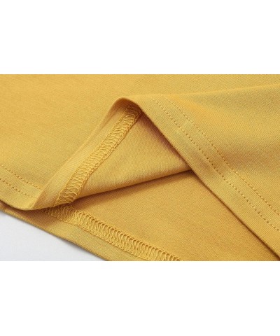 Women's 2-Pack Long Sleeve Turtleneck T-Shirt Basic Stretchy Layer Comfy High Neck Shirt Dark Yellow $14.42 Underwear